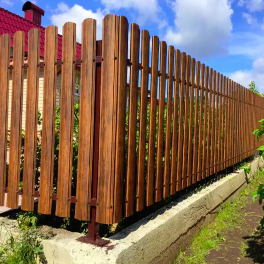 Фото 2 Штакетник фигурный Темный Каштан 3D Принтек двусторонний