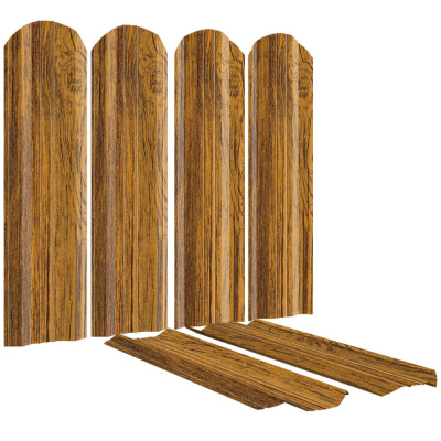 Штакетник (евроштакетник) ЭКО-М под дерево Орех Миланский 3D Принтек двусторонний