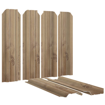 Штакетник (евроштакетник) Узкий Светлый Дуб 3D Принтек двусторонний