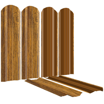 Штакетник (евроштакетник) ЭКО-М под дерево Орех Миланский 3D Принтек односторонний